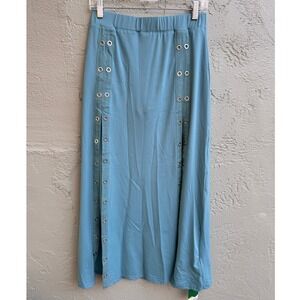 Halara NEW Womens Grommet Skirt Aqua Double Slit Streetwear Edgy Athleisure